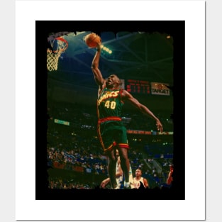 Shawn Kemp - Vintage Design Of Basketball Posters and Art